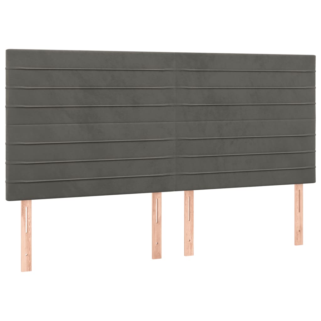 Cadre de lit sans matelas gris foncé 140 x 200 cm velours - 8