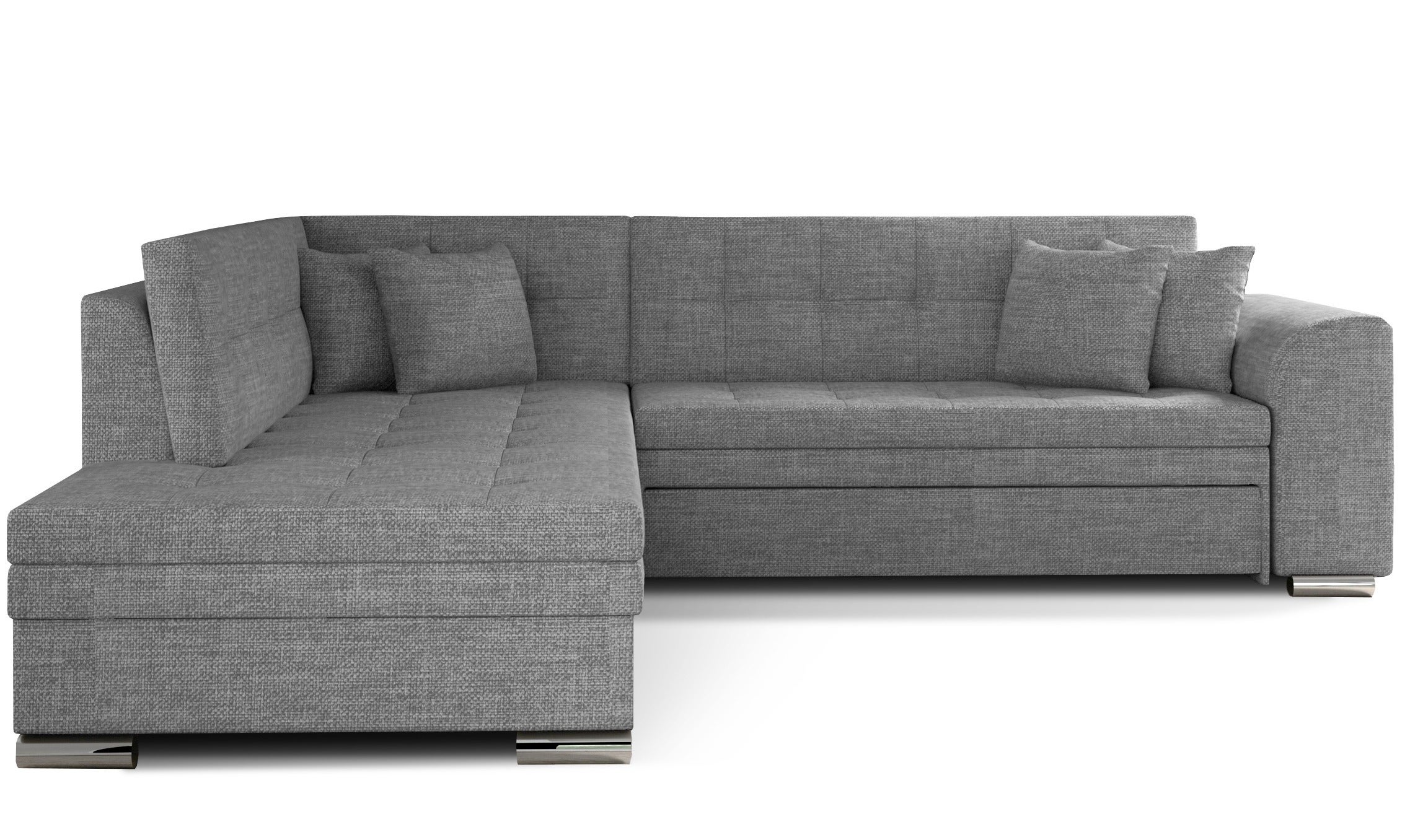 Canapé Convertible D'angle Droit Simili Cuir Gris Avec Rangement Wile 280cm 85534158