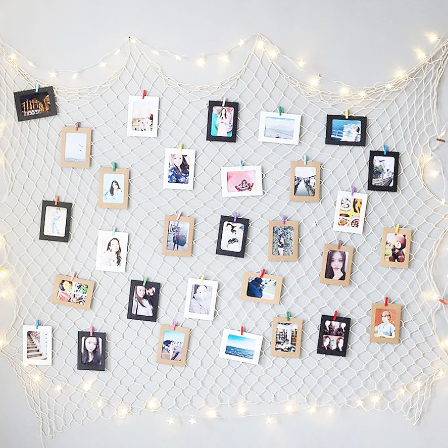 Rede de pesca decorativa para parede, estilo pirata, ideal para festas, casamentos, decoração de casa e fotografia. Dimensões: 1 x 2 m (branco-sujo). - 4
