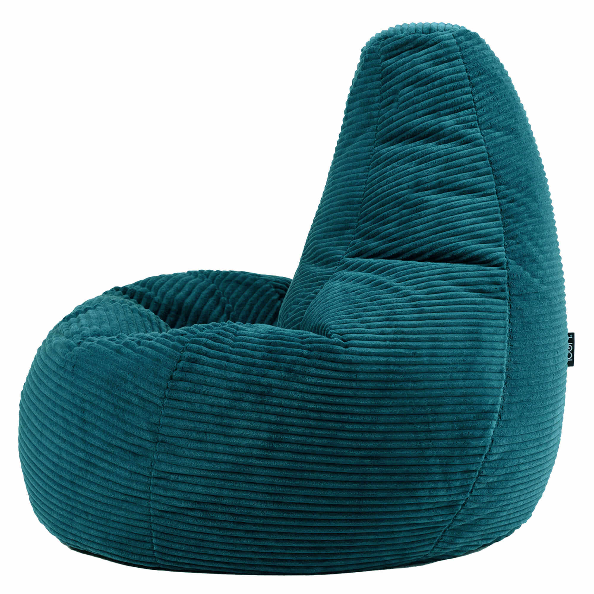 Pouf Icon à dossier haut velours côtelé bleu canard, salon, chambre, 84x90cm, Made in Allemagne, Oeko-Tex® - 6