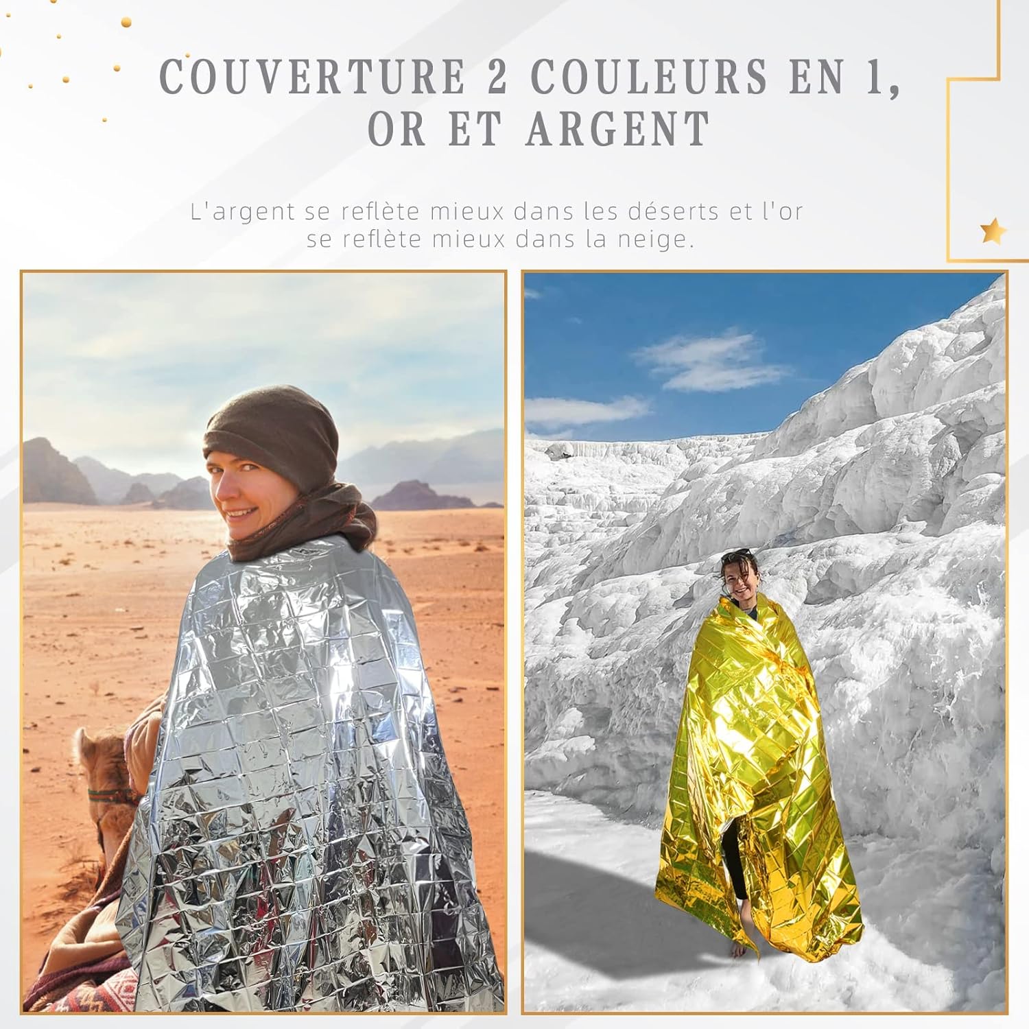 Lot De 12 Couvertures De Survie En Aluminium Mylar - 210x130cm - Légères Et Thermiques
