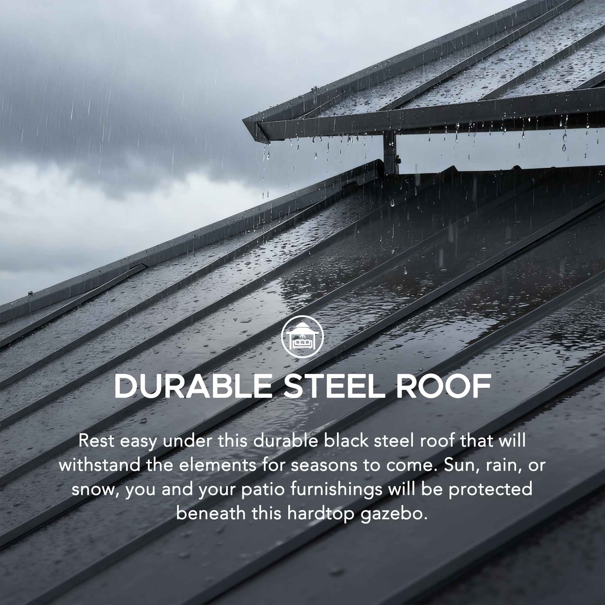 Tonnelle en bois de cèdre TRIVOR - 390cm x 450cm, anthracite - 12