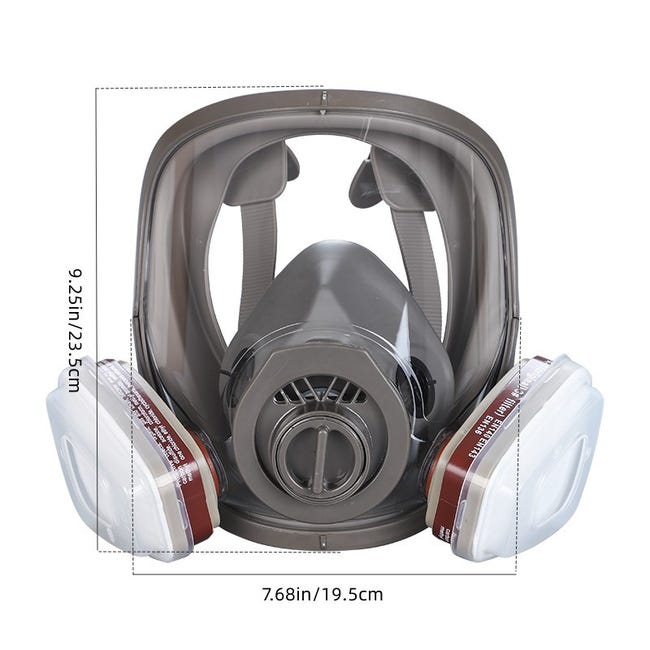 6800 Masque respiratoire complet réutilisable pour la peinture, le polissage et le soudage, masque anti poussiere, 2 types de connecteurs - 5