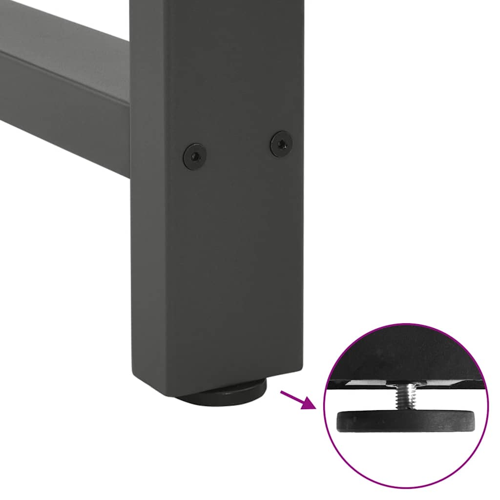 Pieds de table console Anthracite 2 pièces 28 x (72-73) cm Acier vidaXL - 9