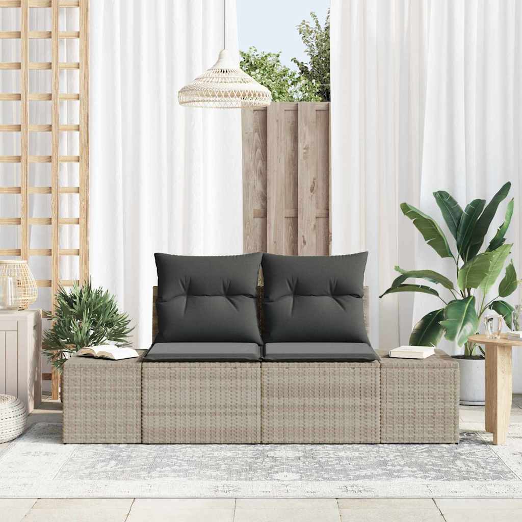 Sofa Ogrodowa z poduszką Szary 184 x 62 x 69 cm polirattan vidaXL