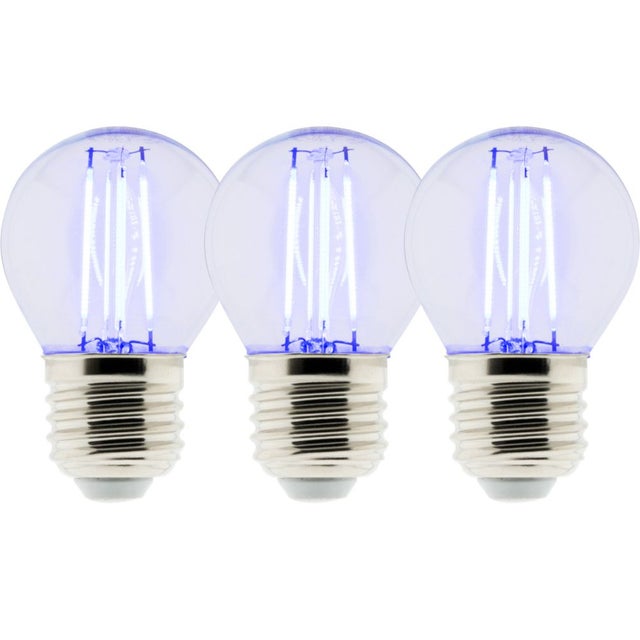 Pack de 3 ampoule LED déco filament - Bleu 3W E27 sphérique - Zenitech