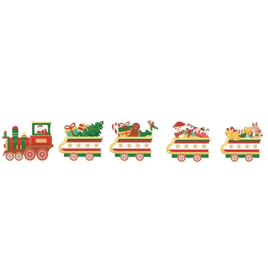 Decoratiune de Craciun Flippy pentru gradina, trenulet cu 5 figurine