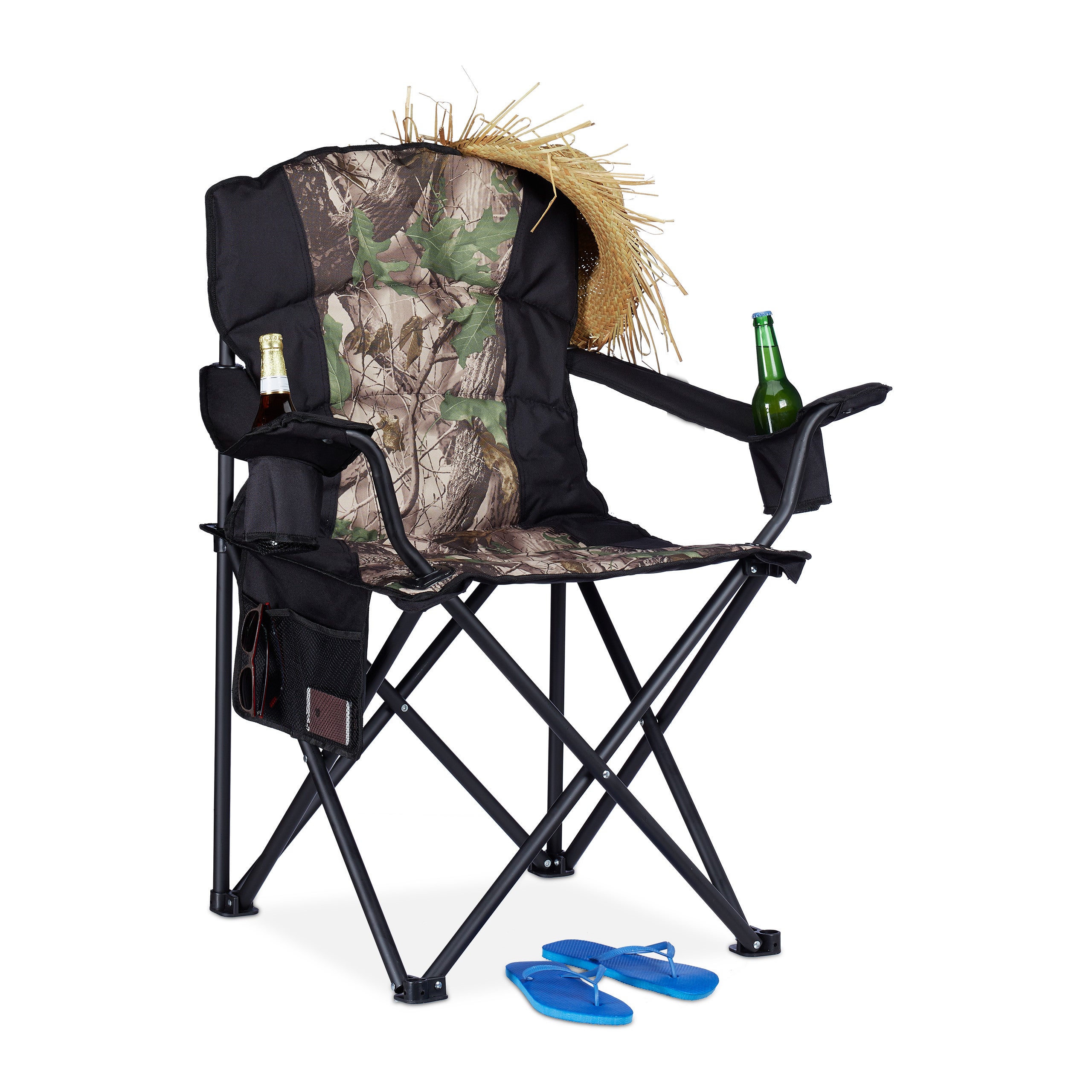 Voyager Sedia Da Campeggio Pieghevole – Confezione Da 2 – Leggera Con Tasca Portabevande – Supporta 120 Kg