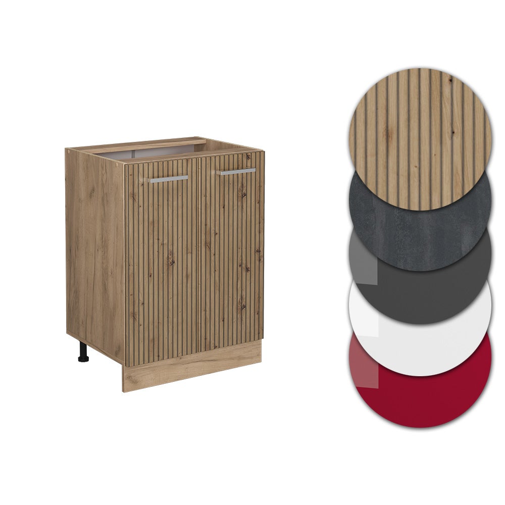 Vicco Meuble bas de cuisine R-Line, Chêne Artisan, 60cm sans PT - 5