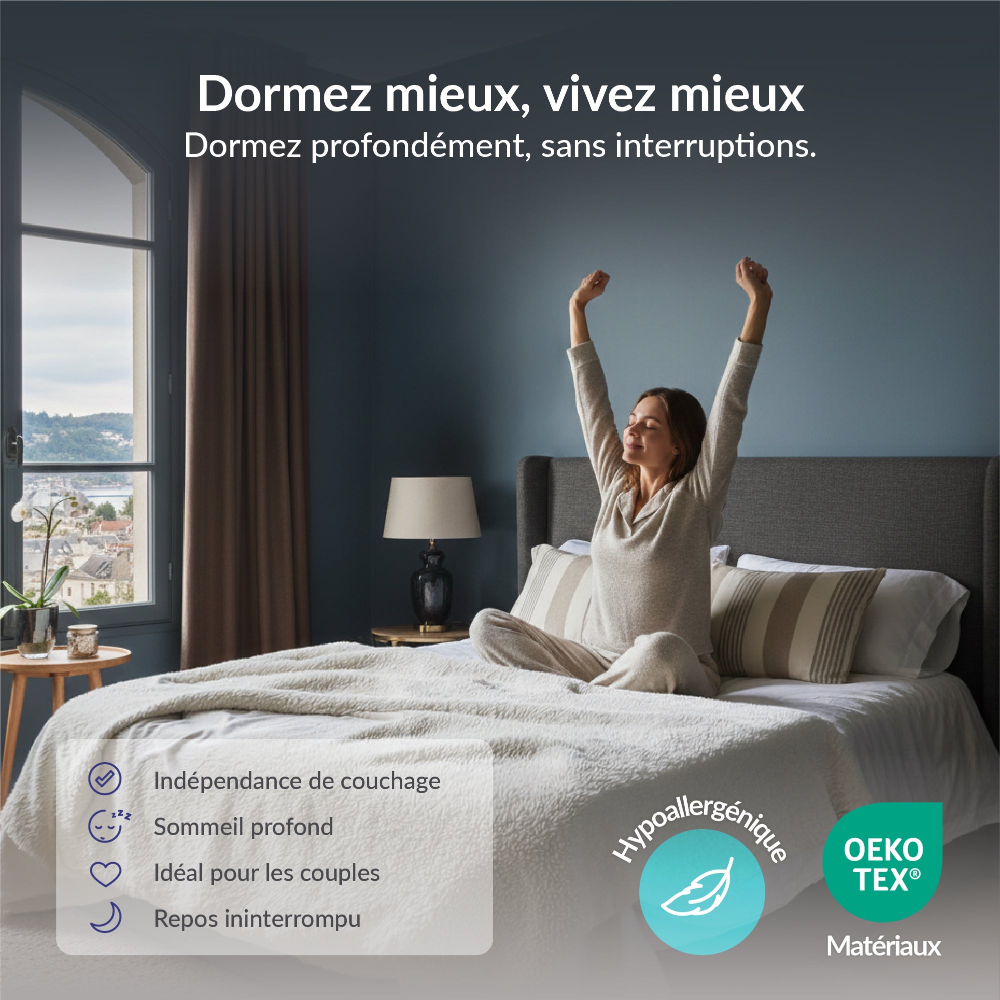 Matelas Extrafresh 160x200 cm - Hybride - 30 cm - Ressorts Ensachés + Mousse à mémoire HR + Blue Latex - 7 Zones - Reversible - Hypoallergénique - 6