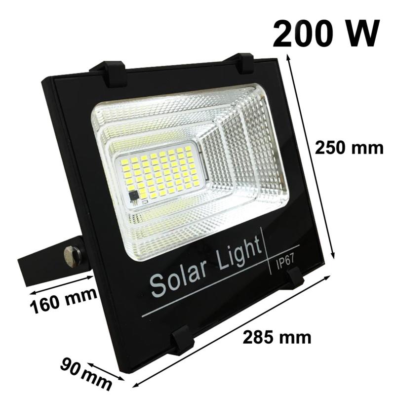 Projecteur Solaire LED 8W Dimmable Avec Détecteur  Panneau Solaire Telecommande Inclus