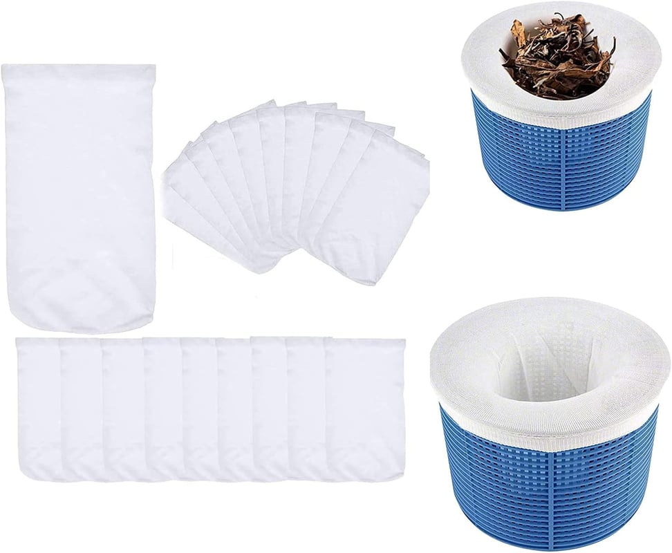 Zestaw 20 skarpet do basenu do basenów o drobnych oczkach i filtrów spa, wielokrotnego użytku z ultra-drobnej siatki do basenów naziemnych