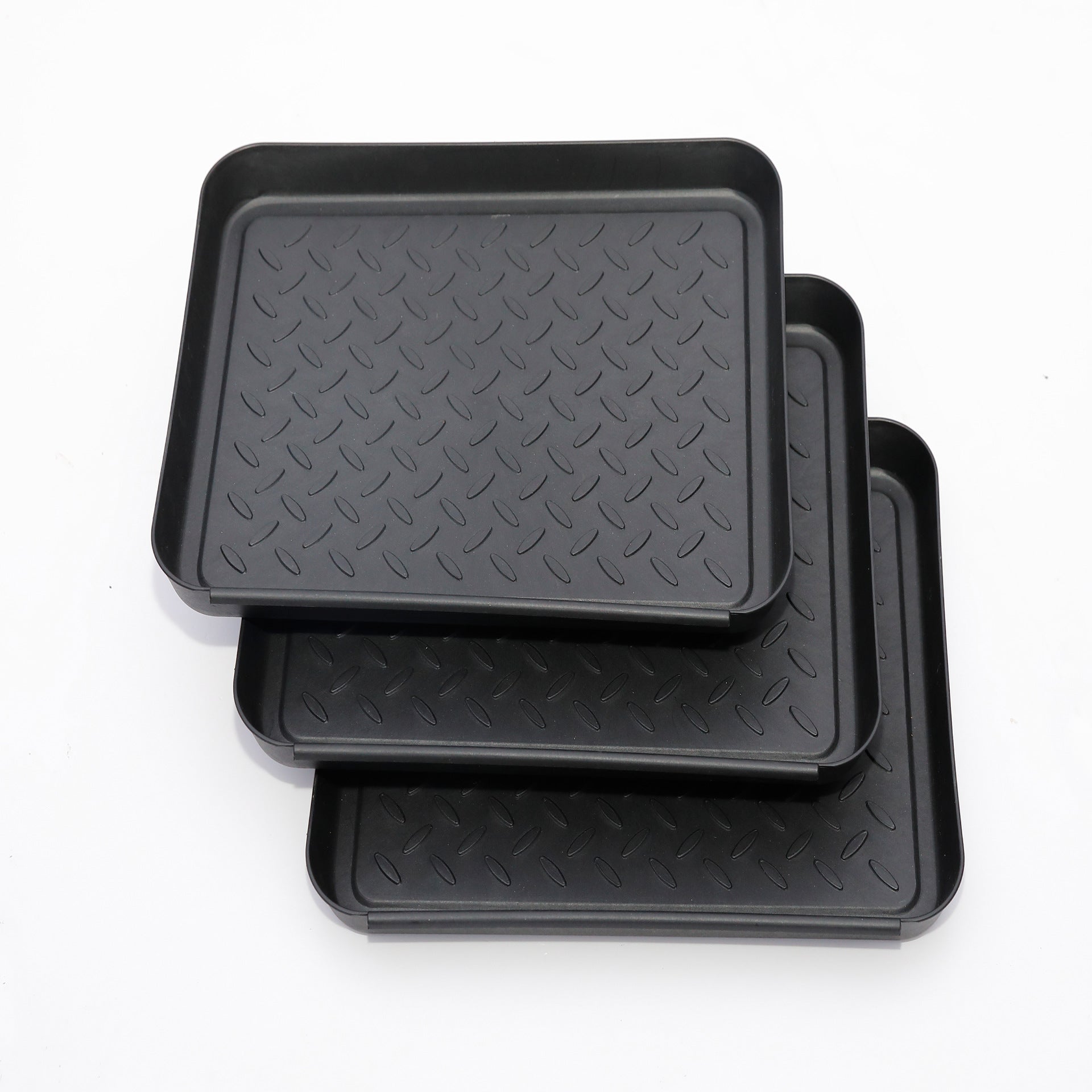 Zestaw 3 plastikowych misek do przedpokoju, 35*27,5*3 cm, tacki na mokre buty, wąska tacka, miska dla psa