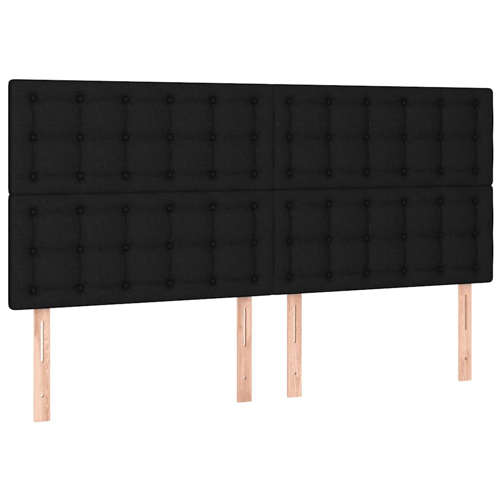 Cadre de lit sans matelas noir tissu - 9