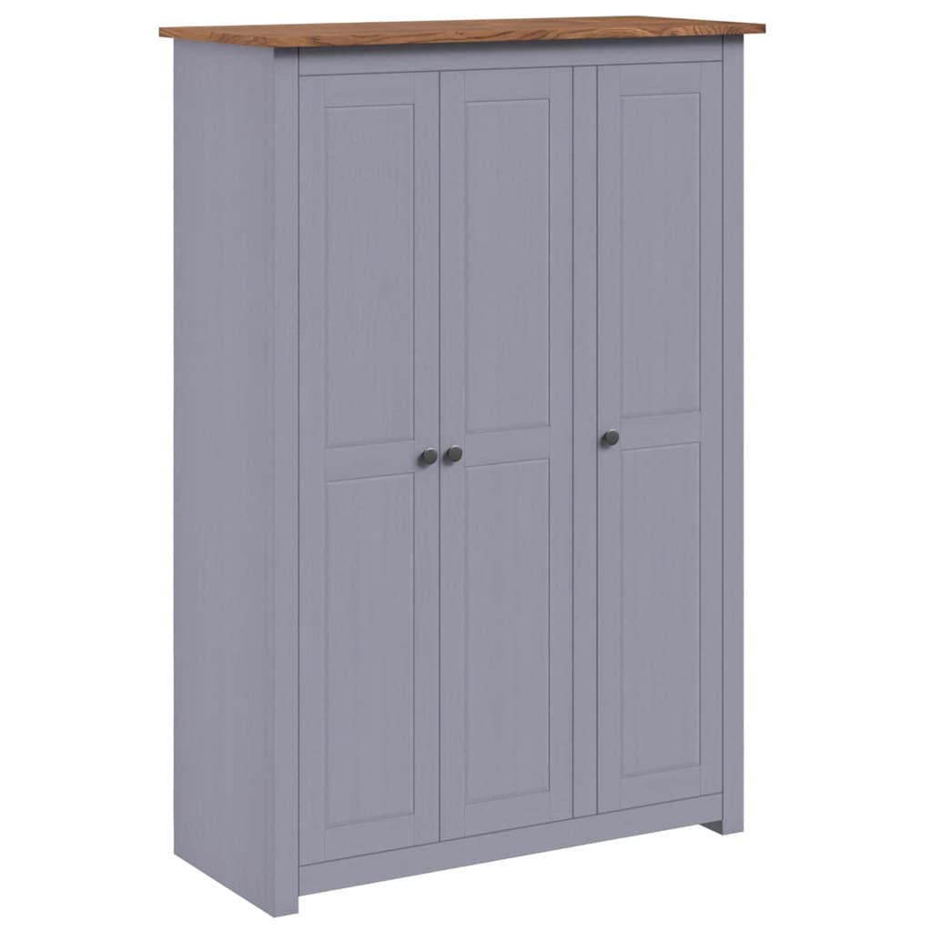Garde-robe 3 portes Gris 118x50x171,5 cm Pin Assortiment Panama vidaXL - 2