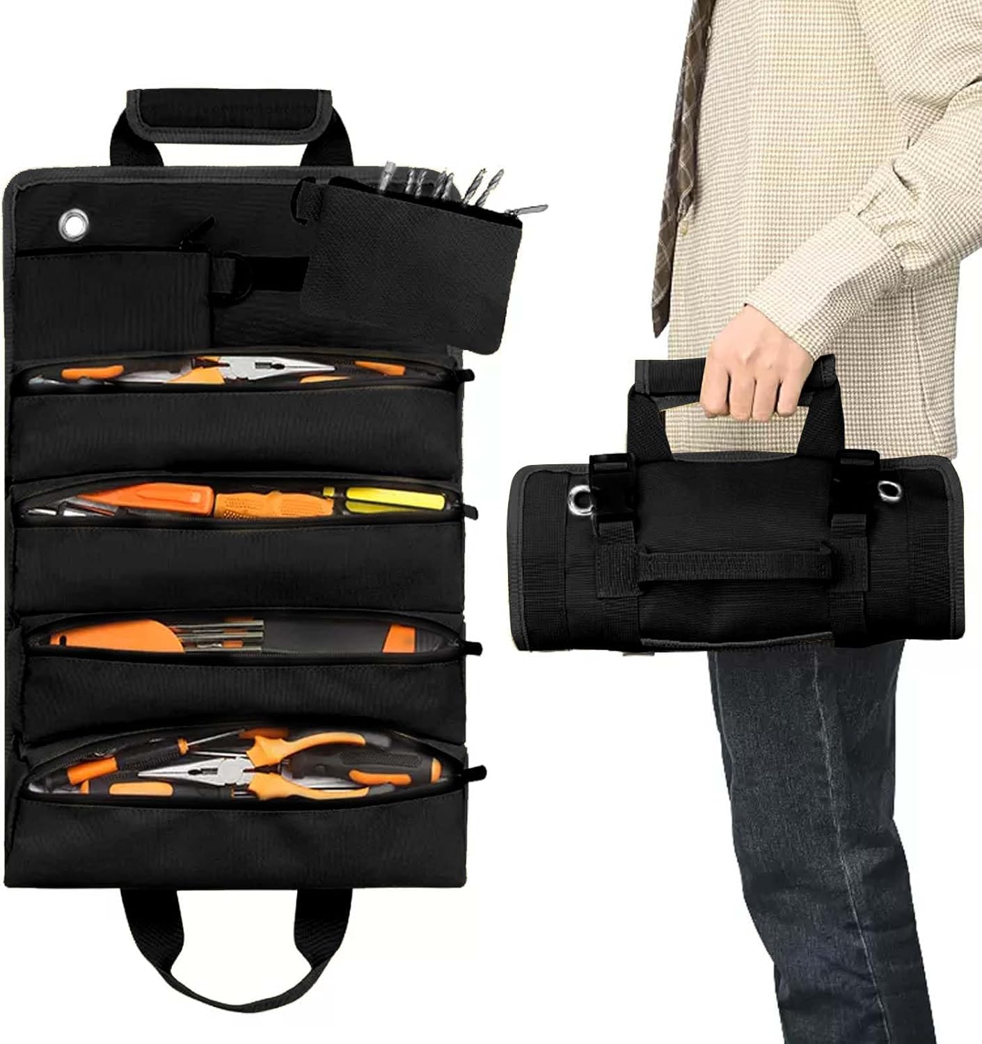 Sac à outils ToughBuilt en polyester noir de 16 po