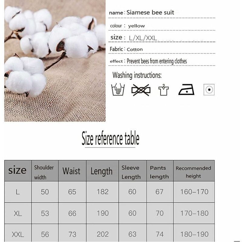 Apicole Costume Équipement de Protection Professionnel Anti Abeille avec Longs Gants et Capuchon en Voile pour Apiculteur-XXL,AAFGVC - 4