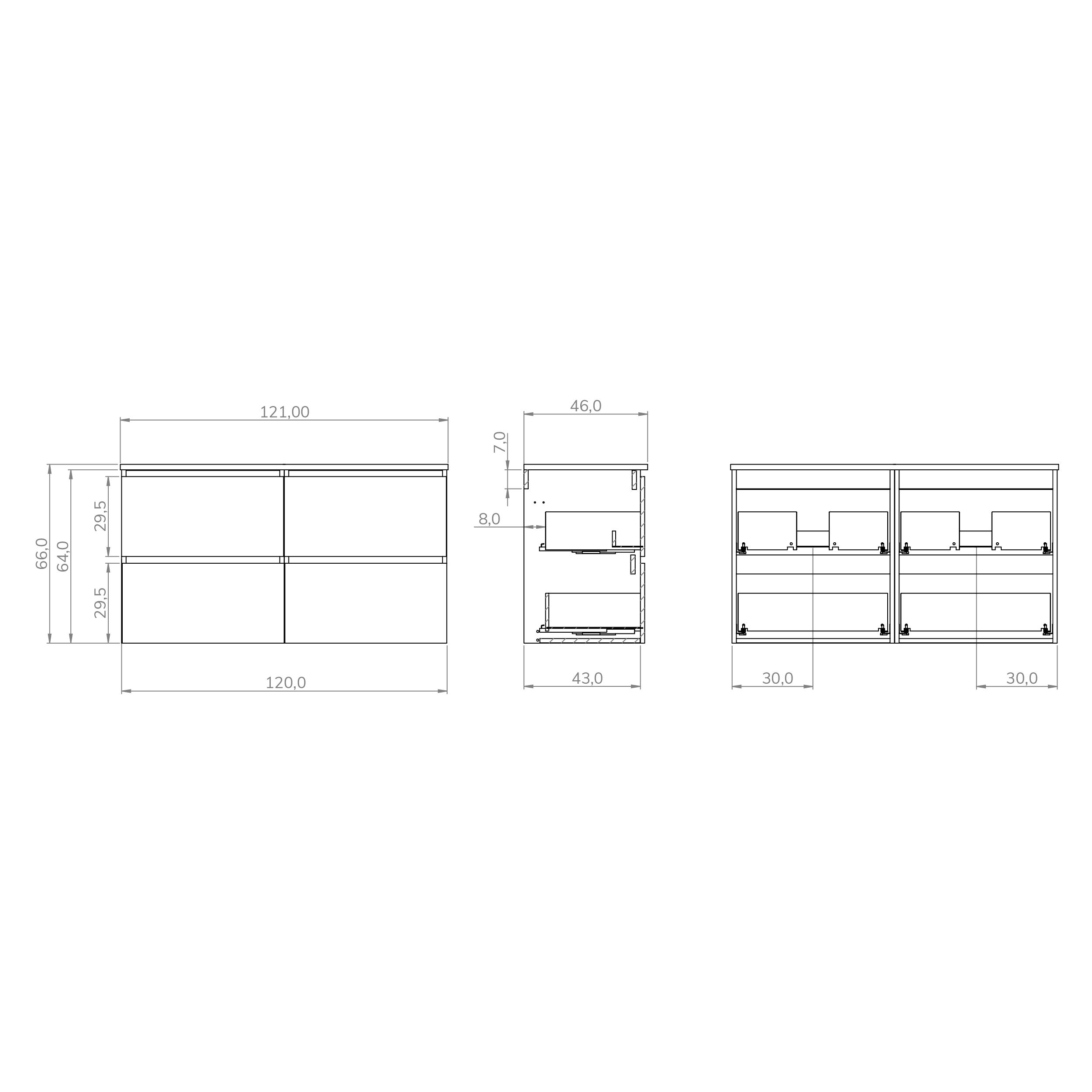 YINU SALLE DE BAIN | 120 CM BLANC - SOLOMON | QUATRE TIROIRS | LAVABO ENCASTRÉ | N'INCLUT PAS LE MIROIR | ALDAY - 3