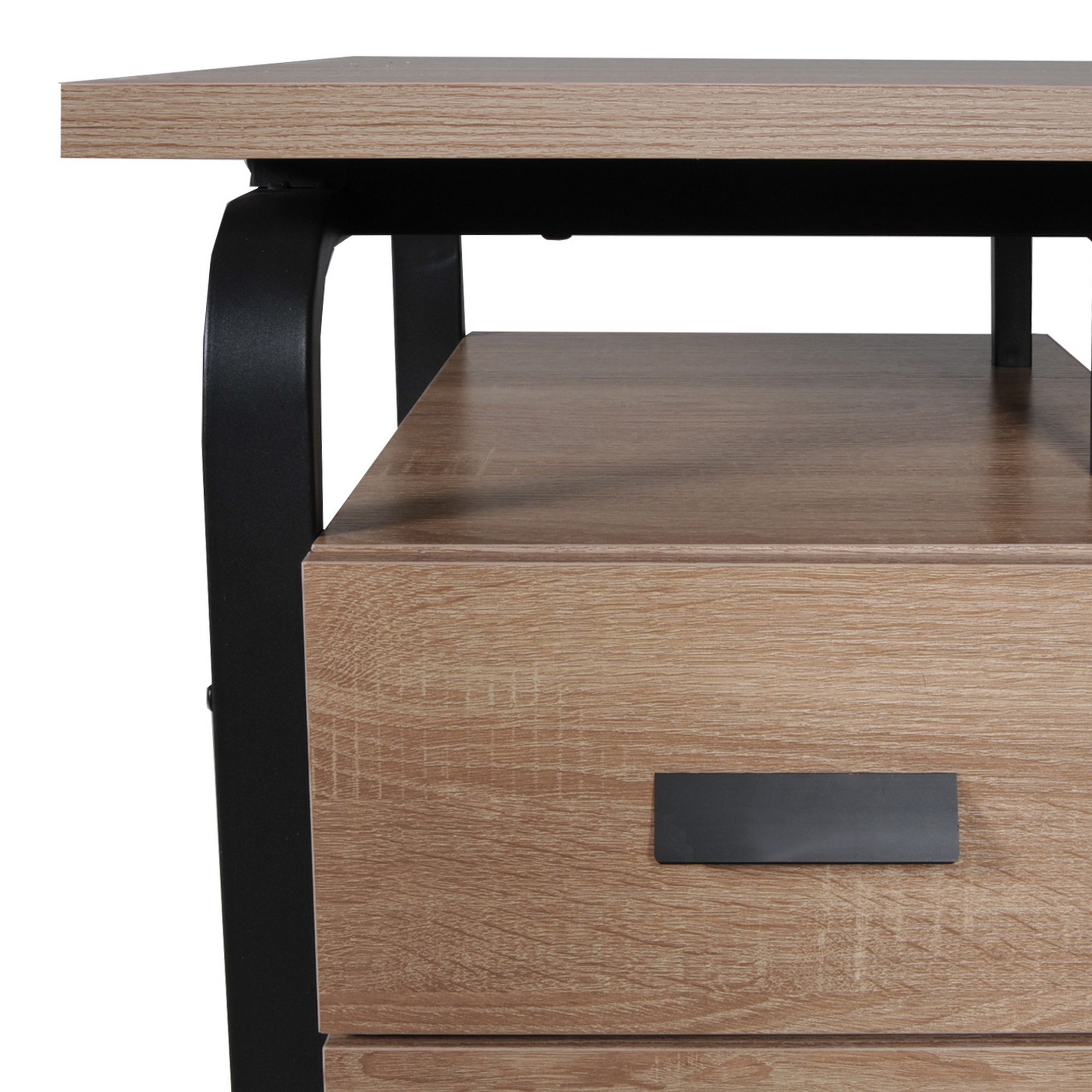 Bureau 2 tiroirs Austin Bois blanchi et Noir - 5