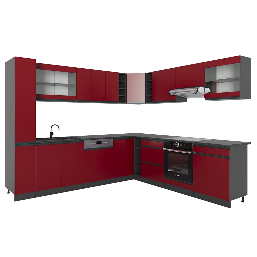 Vicco Panel przedni R-Line, Czerwony/antracyt, 277 x 60 cm J-Shape, BP Antracyt