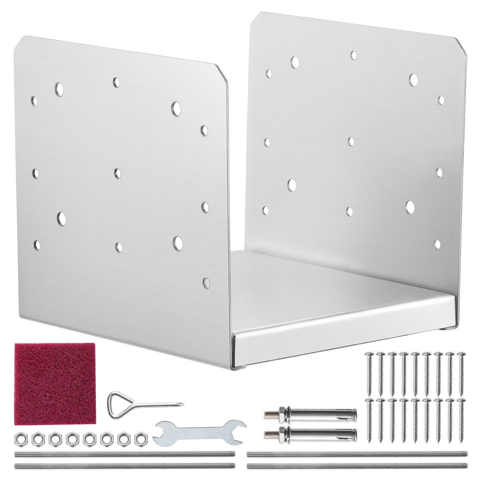 VEVOR 1 sztuka 80" x 80" Podstawa kotwiąca do pomostu betonowego Regulowany wspornik słupka