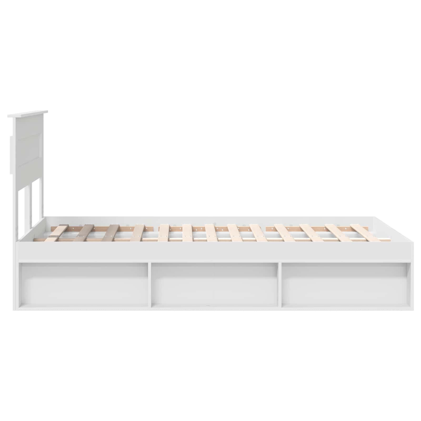 Cadre de lit blanc 120 x 200 cm en pin massif - 8