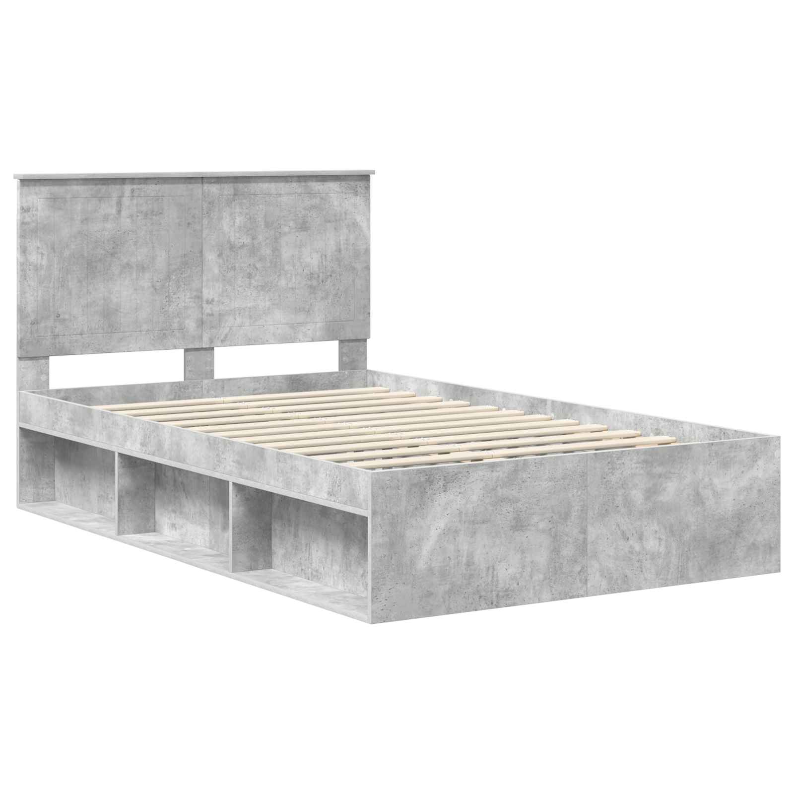 Cadre de lit béton en pin massif pour la chambre, 120 × 190 cm - 4