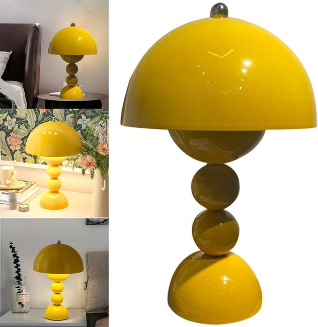 Lampa stołowa, lampa stołowa LED, lampka nocna, lampka nocna, lampka biurkowa w kształcie grzybka (żółta)