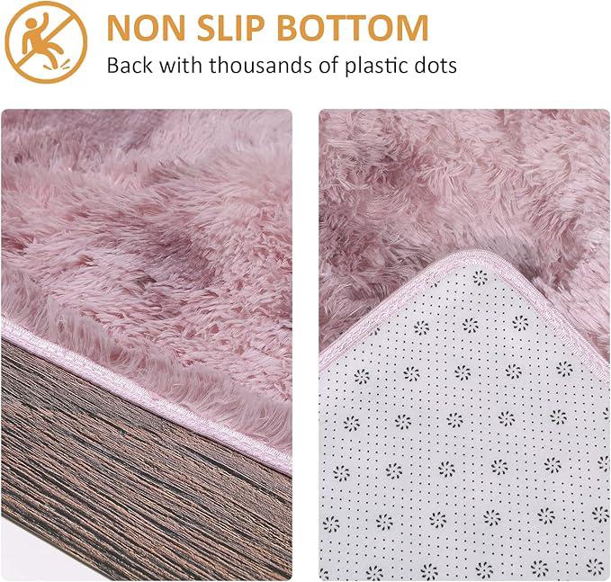 Soft Fluffy Area Rugs Tapis de Sol en Fausse Fourrure Tapis Extra Doux et Confortable Tapis antidérapant intérieur Moelleux épais 100*200cm - 3