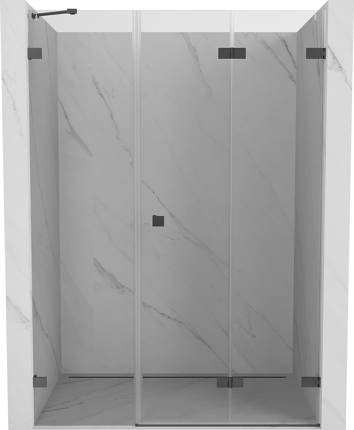 Mexen Lunar-F drzwi prysznicowe składane prawe 120 cm, transparent, gun metal - 836S-120-050-95-00-P