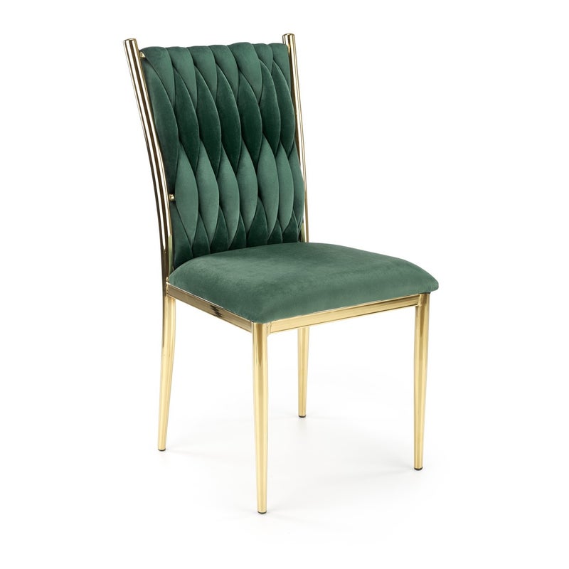 Krzesło tapicerowane K436 VELVET ciemnozielone/złote