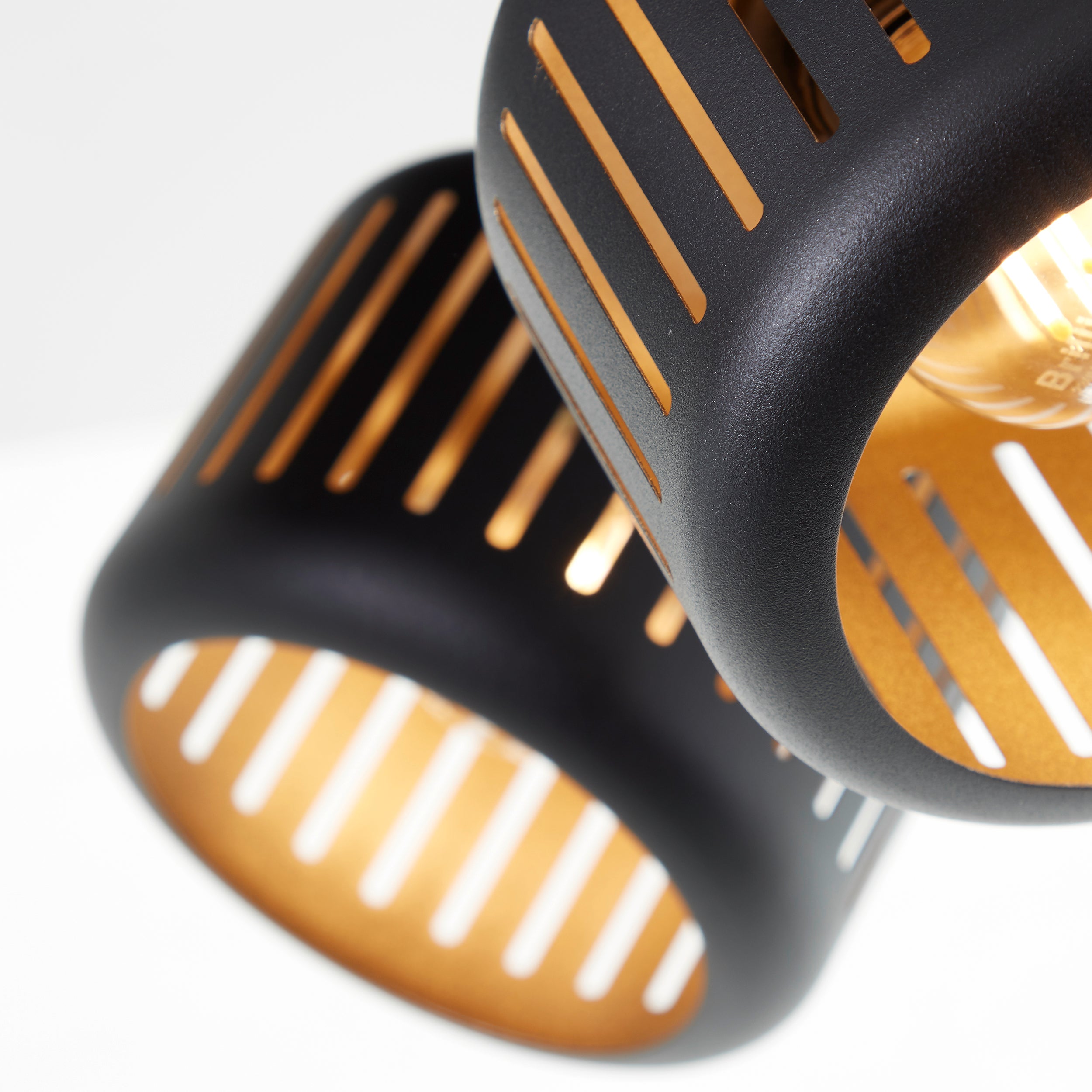 Brilliant lampa Tyas spot cocarde 3 żarówki czarny złoty plastik/czarny metal 3x D45, E14, 28 W - 5