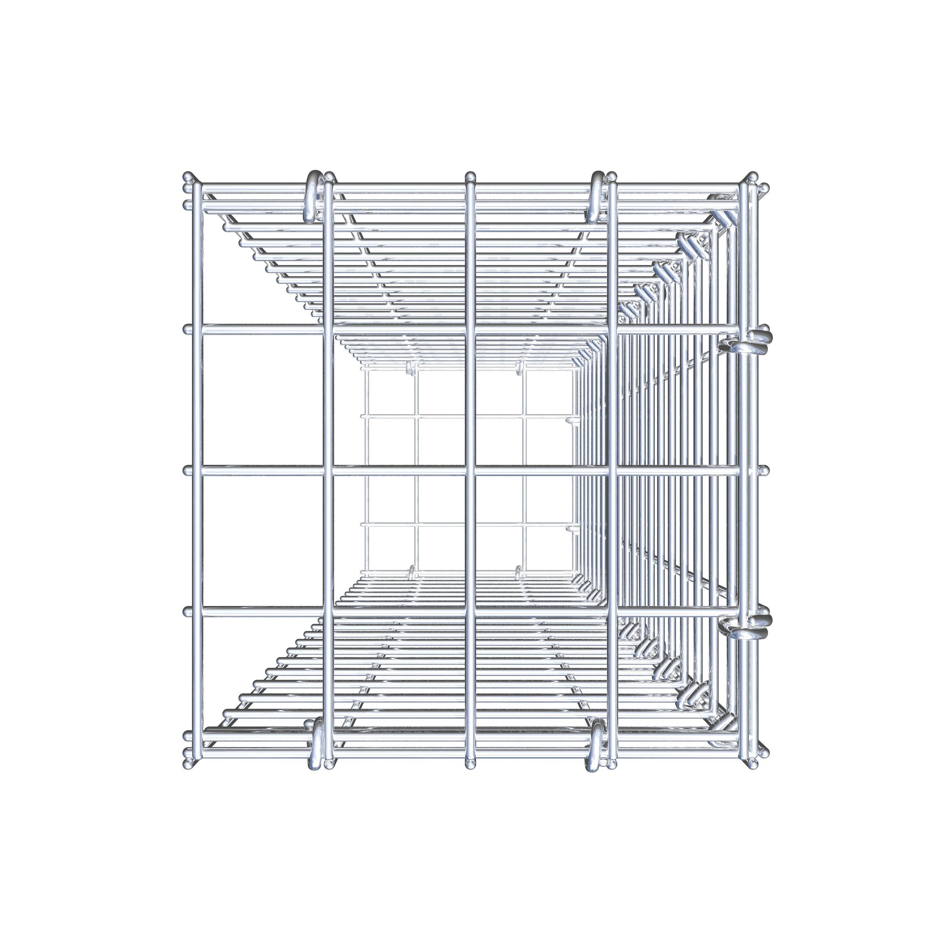 Gavión para alargar en acero galvanizado 100x20x20cm (LxAxP), malla 5 x 5cm, Anillo en C, sin rejilla frontal - 5