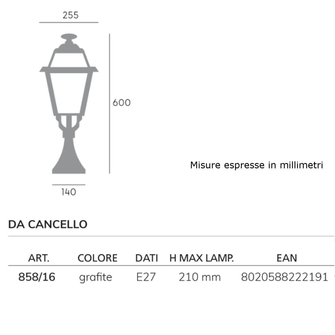 Lampada terra classica sovil illuminazione elegance 858 e27 led alluminio lanterna - 3