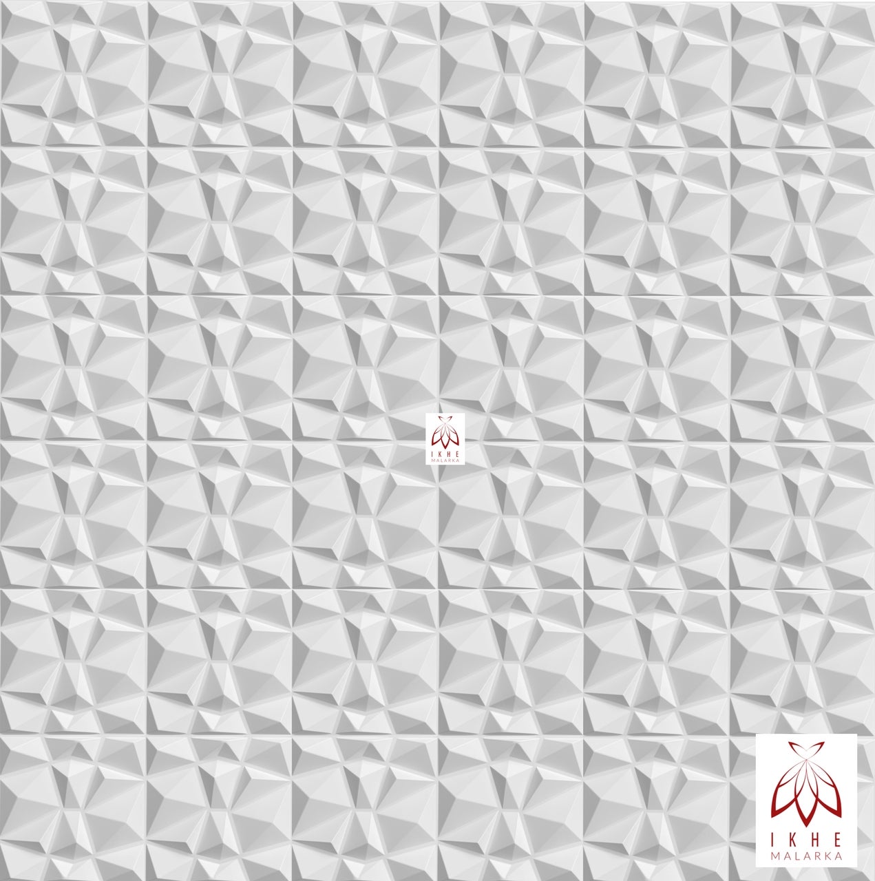 1PCS/0.09M² Panneaux 3D 30x30cm Panneaux en plastique PVC Panneaux muraux Salle de jeu Mur Plafond 3D Look Diamonds D094-1 White - 6