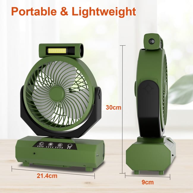 Ventilateur de camping 8000mAh à piles, rechargeable par USB avec Ventilateur de camping 8000mAh à piles, rechargeable par USB avec
