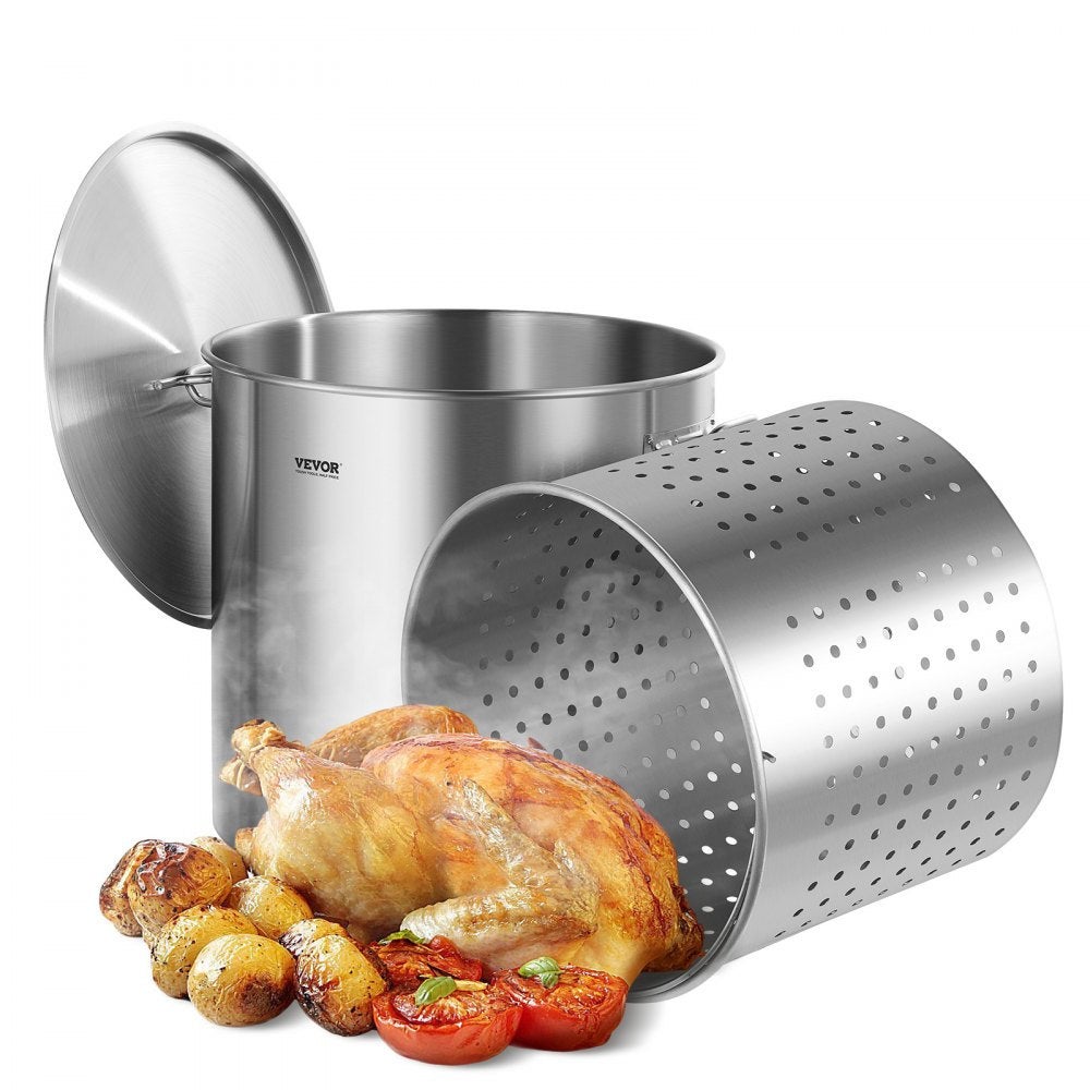 Essenza Olla De Acero Inoxidable 100 Litros Con Cesta Y Tapa Acero Inoxidable, Leroy Merlin