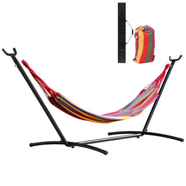 Rede com suporte Outsunny multicolor 285x118x110 cm
