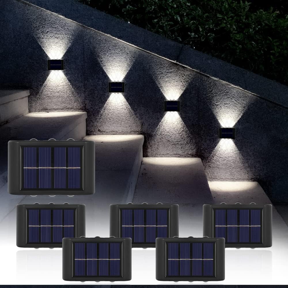 Solar Wall Light LED oświetlenie klatki schodowej oświetlenie klatki schodowej krajobrazu wodoodporne białe światło idealne na taras dziedziniec