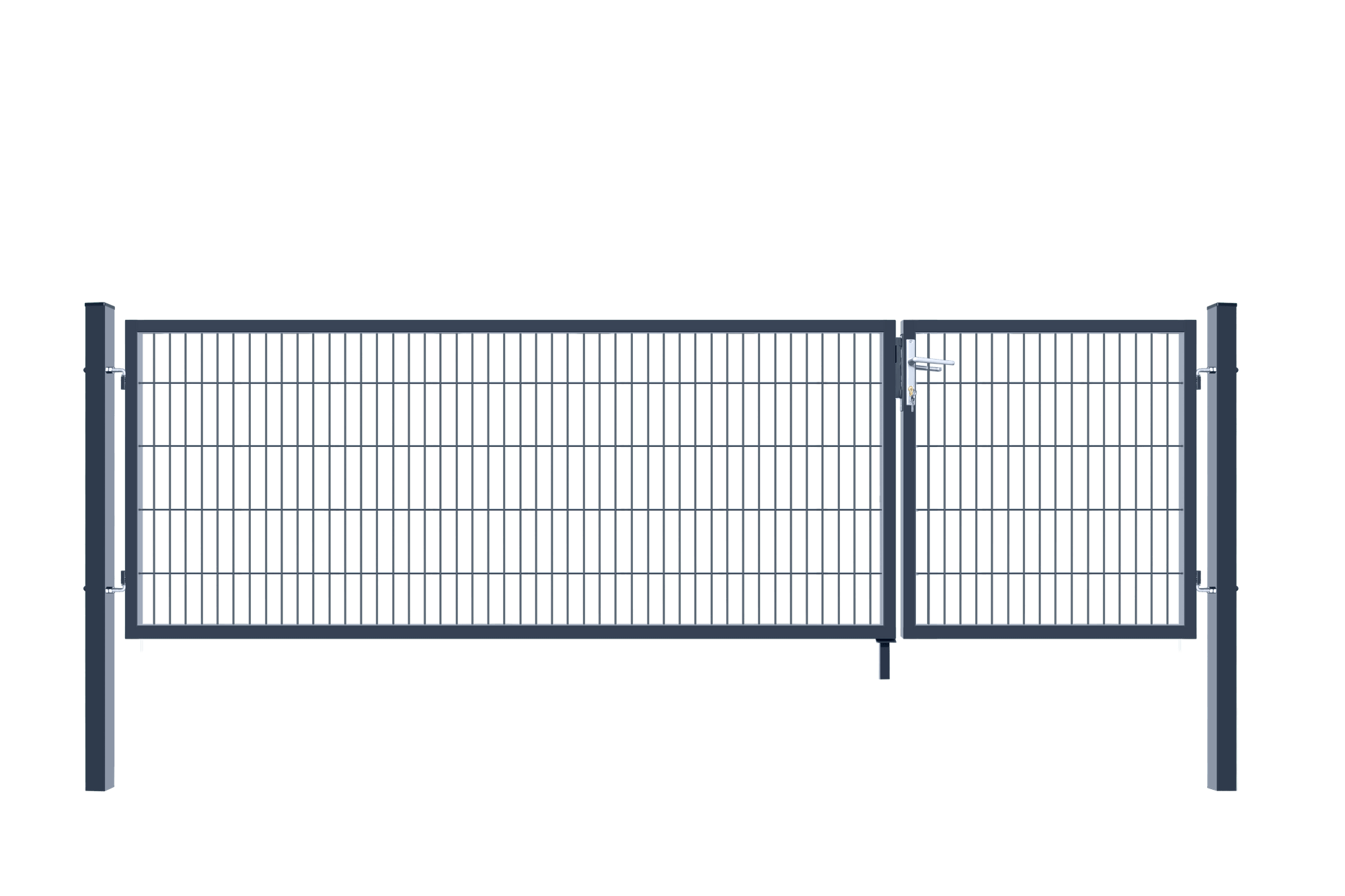 Home Deluxe - Portail de jardin ADITUS à double battant - Vert, 140 x 350 cm - avec poignée, serrure, clés et verrouillage au sol I Portail de jardin - 8