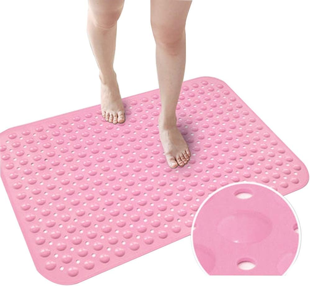 36x71 cm różowa antypoślizgowa mata łazienkowa, kwadratowa mata prysznicowa, odporna na pleśń mata łazienkowa z PVC z przyssawką
