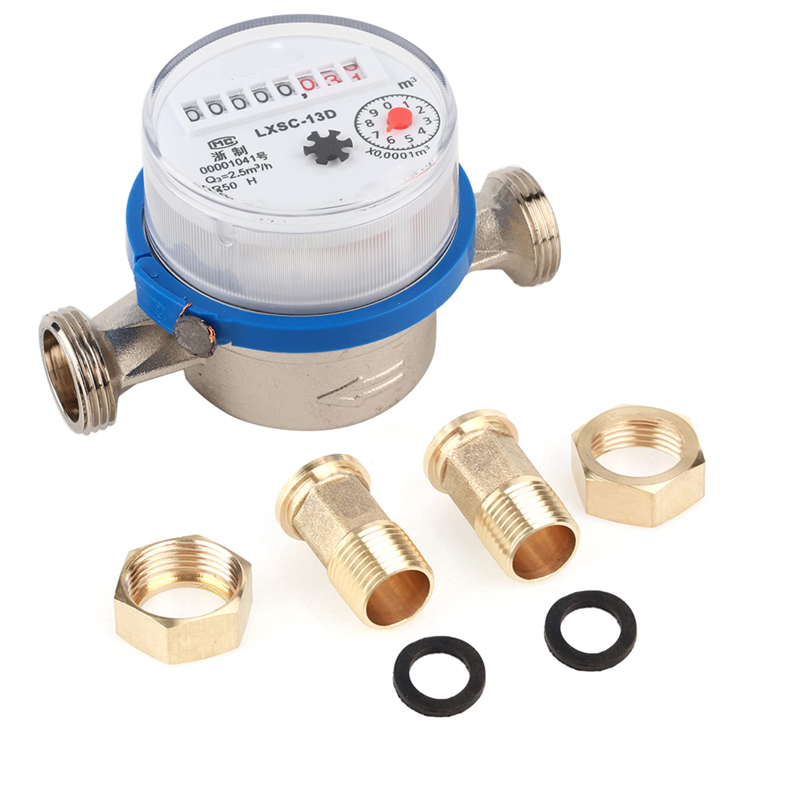 TONYSA Compteur d'eau froide en plastique DN15 pour jardin et maison, à débit unique, outil de mesure pour table humide