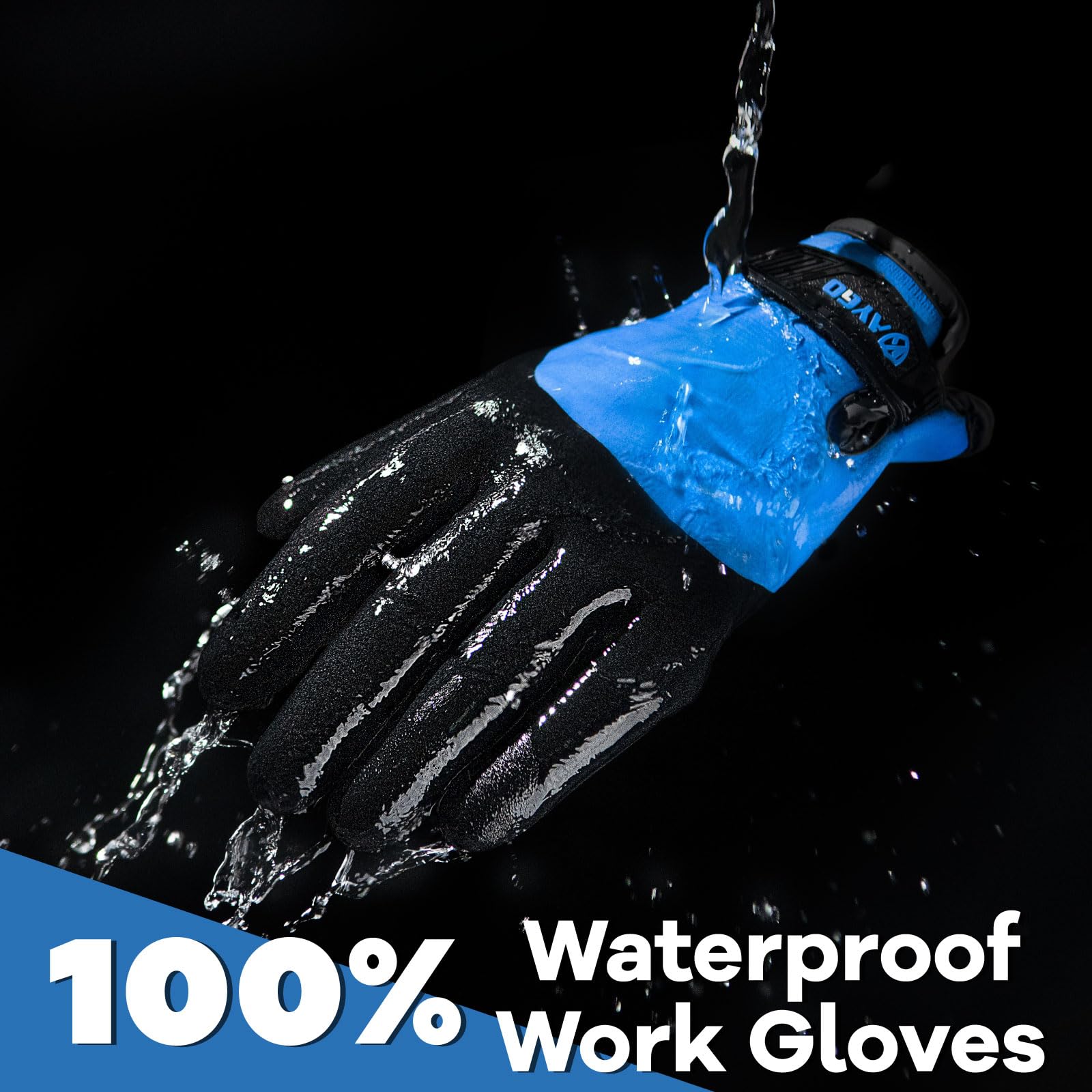KAYGO Guanti da lavoro PU rivestito-12 paia, fodera termica inverno, buona presa, KG11W, per uomini donne, ideale per uso generale freddo lavoro congelatore magazzino (Blu, M, taglia 8