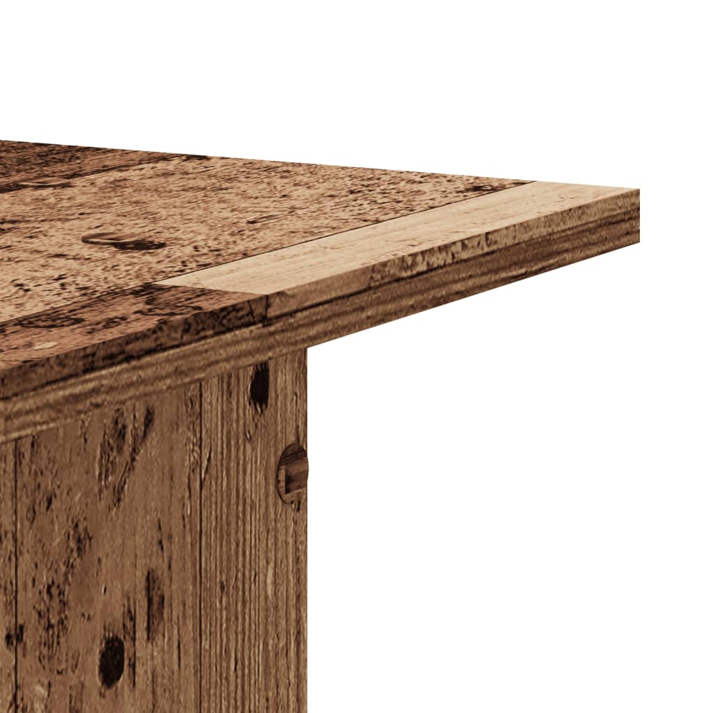 Supports pour plantes 2 pièces bois vieilli en panneau de bois - 8