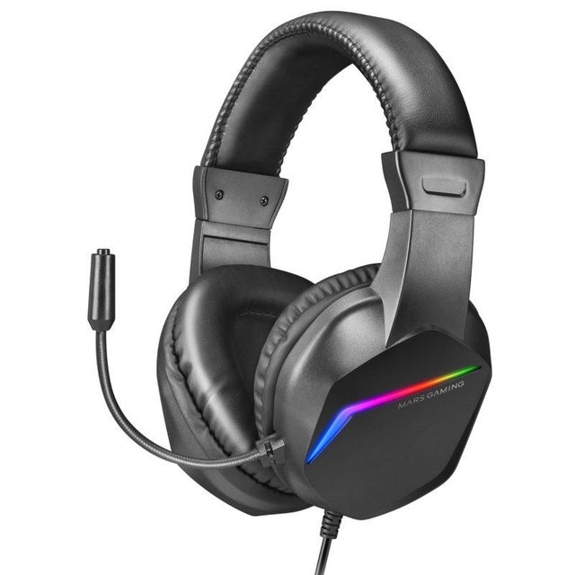 Mars Gaming Auriculares MH122 Ultraligeros con illuminazione FRGB Rainbow - Sonido Hi-Fi Ultra-Bass Spatial Sound - Desi