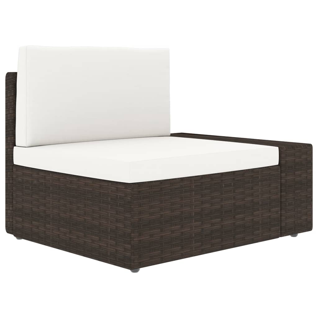 Maison Exclusive - Set Divani da Giardino 14 pz con Cuscini in Polyrattan Marrone - 6