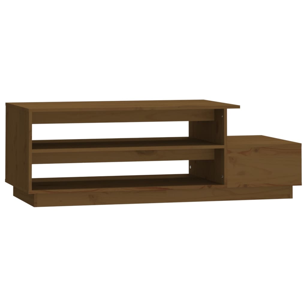 Table basse Marron miel 100x50x35 cm Bois massif de pin | Leroy Merlin
