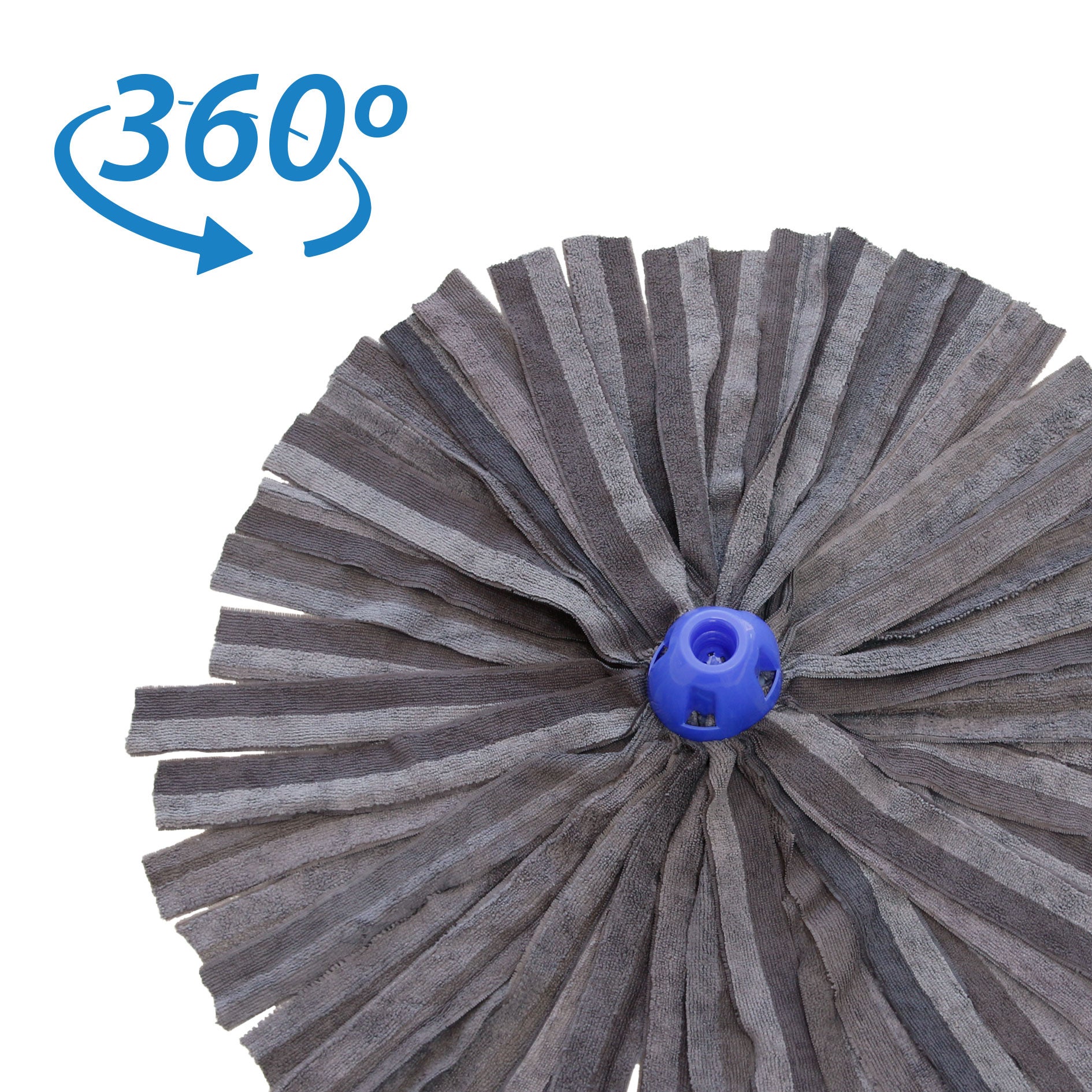 MAYA Fregona MAX PRO Tiras. Limpieza para Todo Tipo de Suelos. 100 % Microfibra. Super Absorbente y No Raya. Rosca Universal. (Azul) - 2