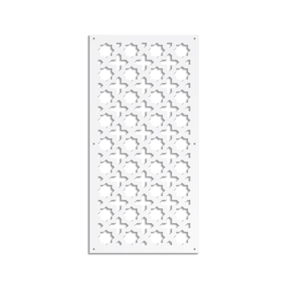 CROSS - Panel perforowany PCV - Markiza przeciwsłoneczna o wymiarach 50x150 cm - kolor biały