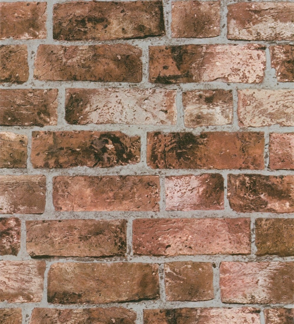 Papier peint mur de briques rustiques industrielles rouge tuilé - Sunderland 421566 de GAULAN - Rouleaux de 10 m x 0,53 m - 2